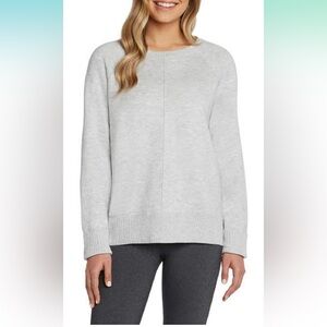 Max & Mia Light Gray Women's  Seamfront  Crew Neck Pullover Sweater